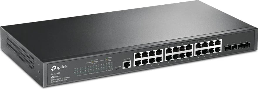 Switch Menaxhues TP-Link TL-SG3428, 24 Porte LAN 10/100/1000 + 4 Slotet SFP