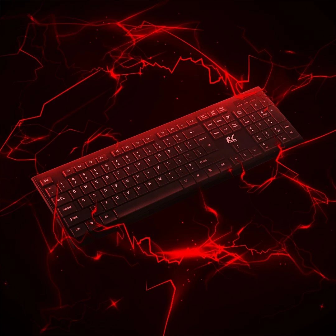 Tastierë dhe Maus NanoRS RS580, Pa kabllo, Ergonomik, Zi