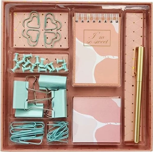 Set i artikujve të zyrës Pink Army NEXT 40 copë në kuti dhurate