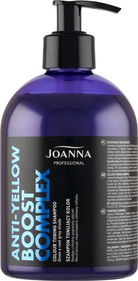 Shampon për femra Joanna Professional Anti-Yellow Boost Complex Toning, 500g