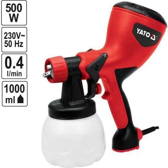 Pistoletë lyerje YATO YT-82550, 500W, 1000 ml, e kuqe