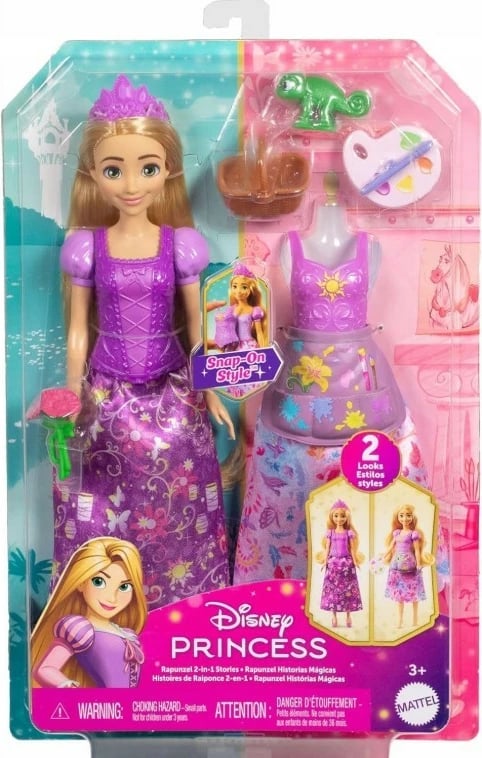 Kukull Disney Princess Rapunzel 2-in-1 Mattel JBG09 me dy veshje, për vajza