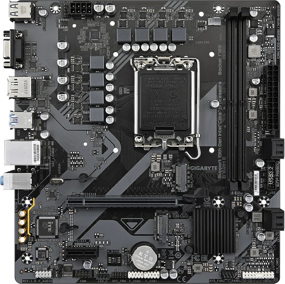 Pllakë amë Gigabyte B760M E, Socket 1700, DDR5, ATX, e zezë