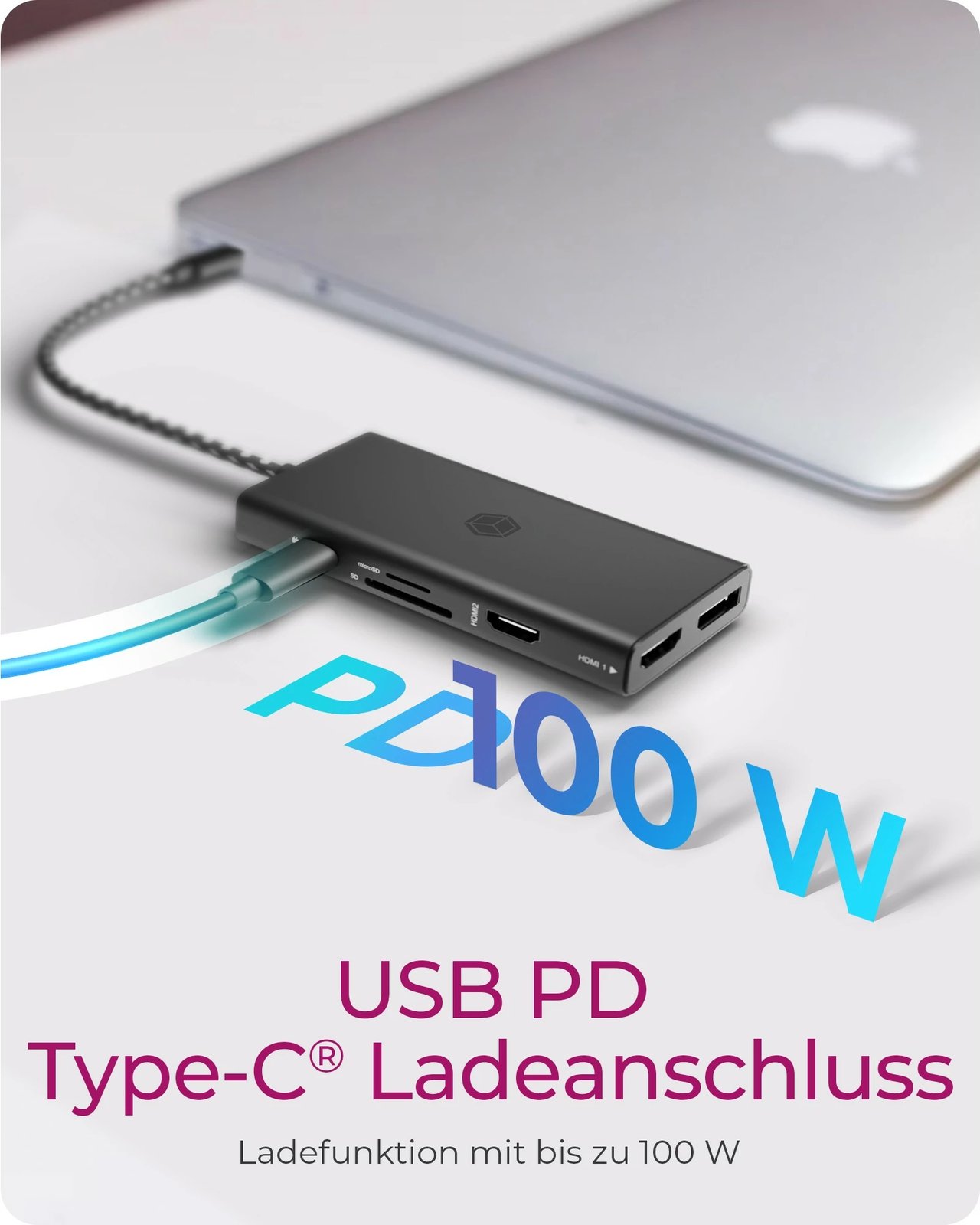 Docking station ICY BOX IB-DK4011-CPD, USB Type-C, HDMI, DisplayPort, MicroSD, e zezë