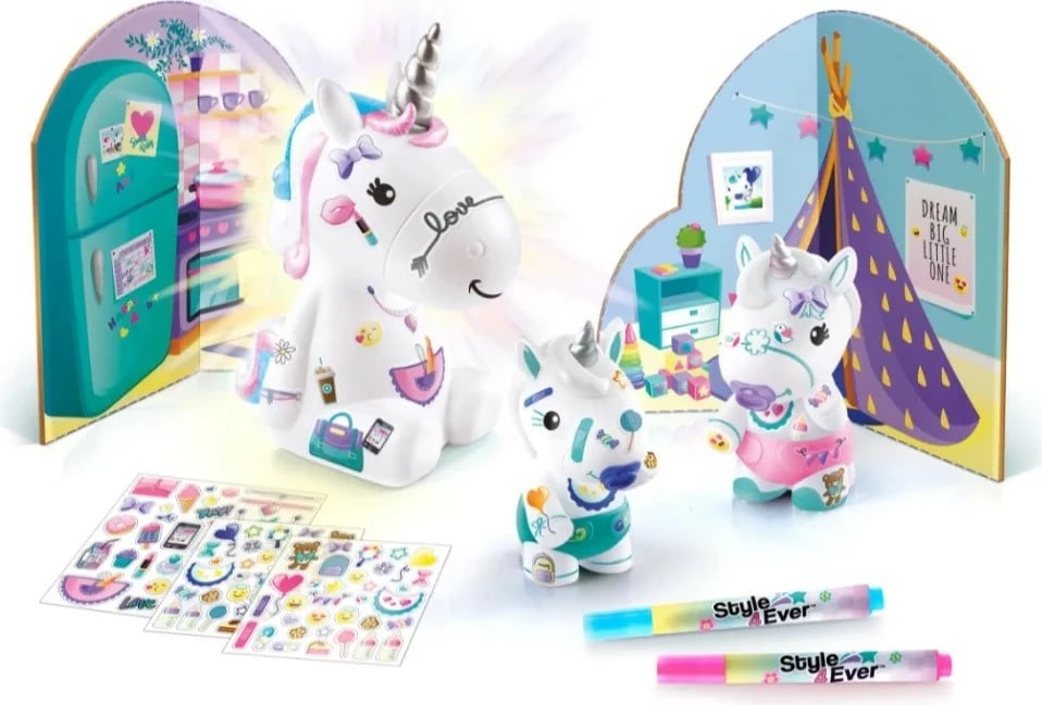 Set DIY figura ndriçuese njëbrirësh, Epee Glowing Decorozes, EP60047, shumëngjyrëshe