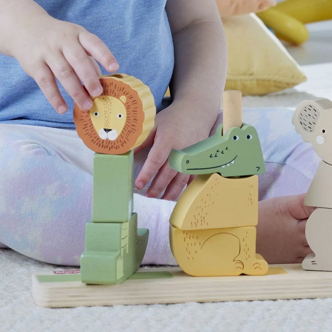 Set lodrash druri Fisher-Price Stack & Sort Animals, 10 pjesë, për fëmijë, shumëngjyrëshe