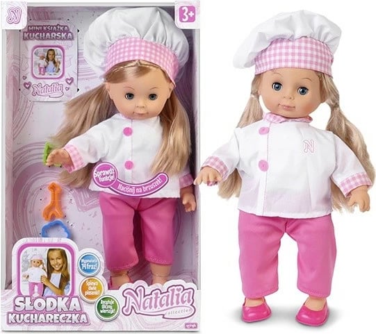 Kukull Natalia Sweet Little Cook 42 cm me aksesorë, rozë