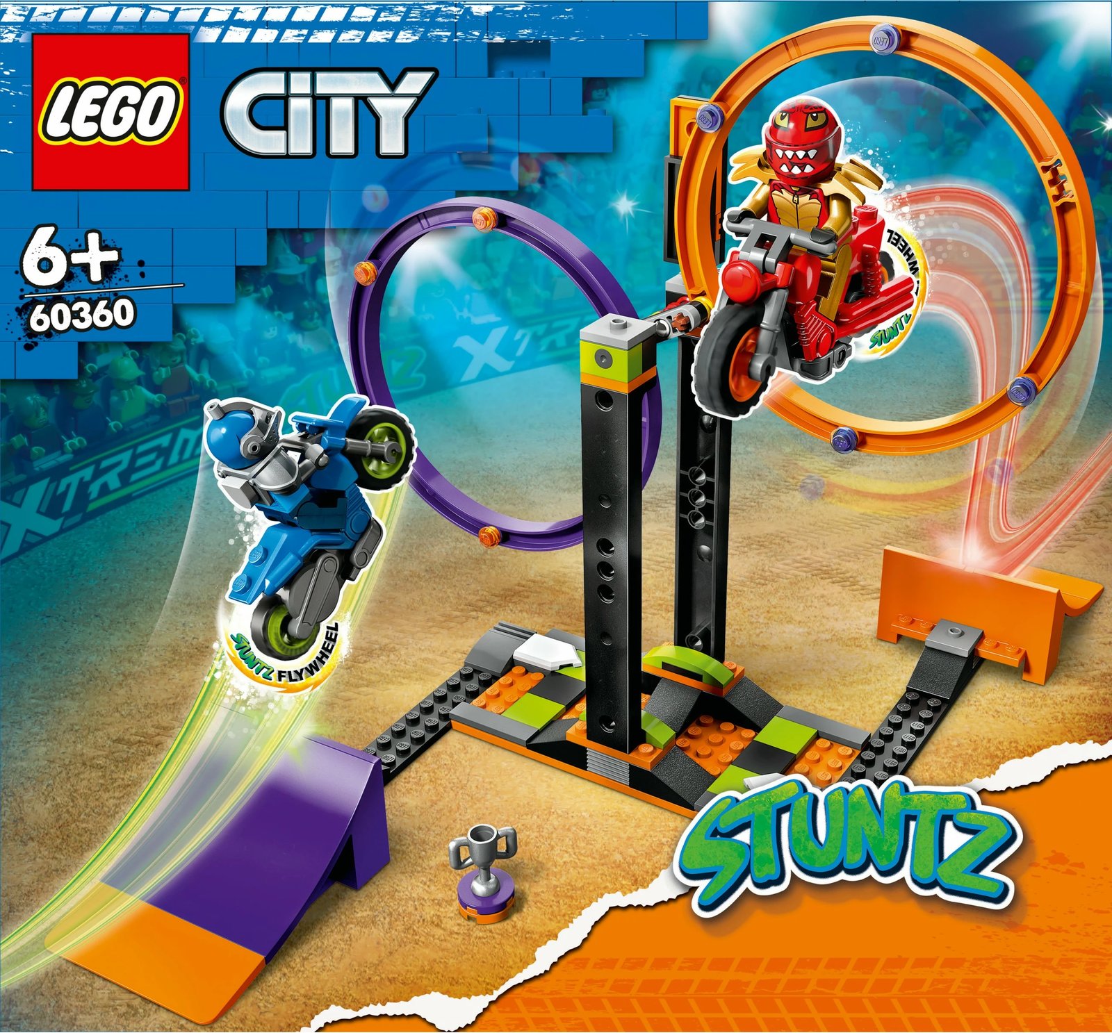 Set ndërtimi LEGO City Spinning Stunt Challenge 60360, 117 pjesë, shumëngjyrëshe
