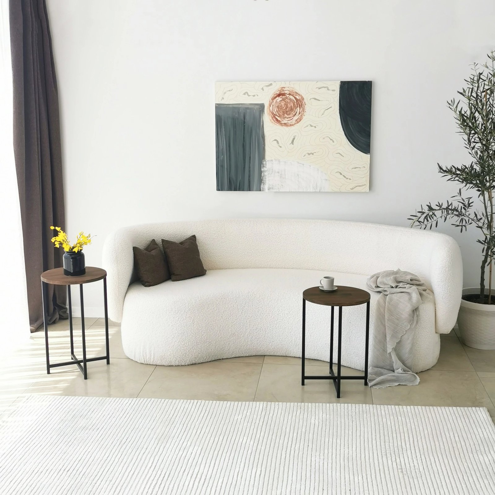 Set tavolina kafeje Hanah Home, Neta, ngjyrë arre