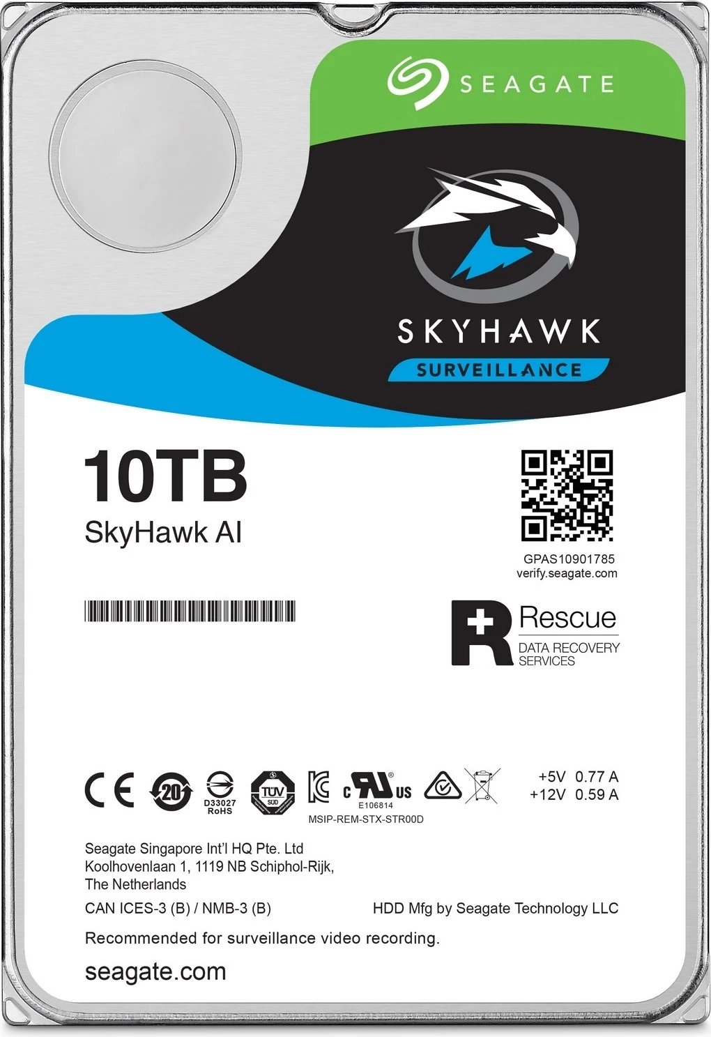 Hardisk i brendshëm Seagate SkyHawk AI, 10TB