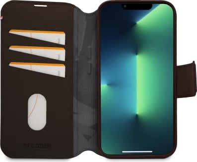 Mbështjellës Decoded Detachable Wallet për iPhone 14 Plus, lëkurë, MagSafe, Kafe