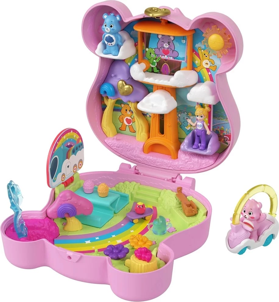 Set lodrash Polly Pocket Care Bears Compact, MATTEL, Shumëngjyrësh