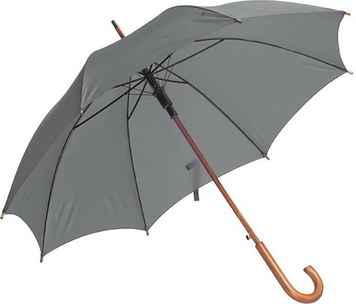 Çadër automatike MACMA me dorezë druri, Ø105cm, Gri