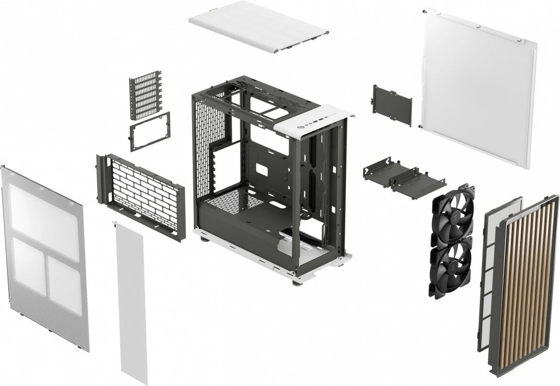 Kasë Fractal Design North Chalk White, ATX, Micro ATX, Mini ITX, e bardhë