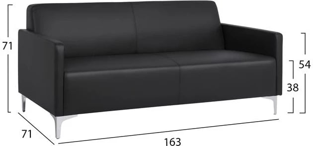Set divanësh 2 pjesë, 3 & 2 ulëse, ngjyrë e zezë, Nellie FH11274.01