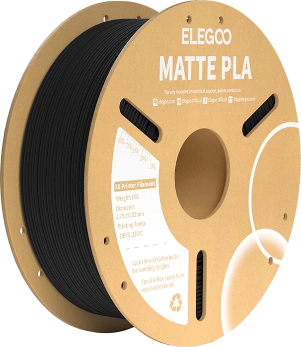 Filament PLA Matte Elegoo 1 kg, 1.75 mm, i zi