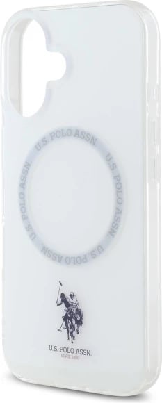 Mbështjellës U.S. Polo Assn. IML Ring MagSafe për iPhone 16, Bardhë