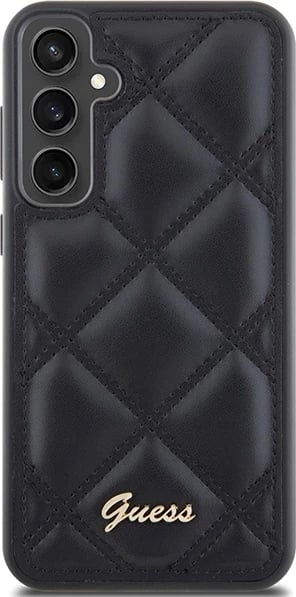 Mbështjellës Guess Quilted Metal Logo për Samsung Galaxy S23 FE, i zi