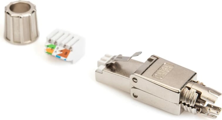Plug modular RJ45 Digitus DN-93634, Cat.6A, shielded, toolless, metal, 50mm