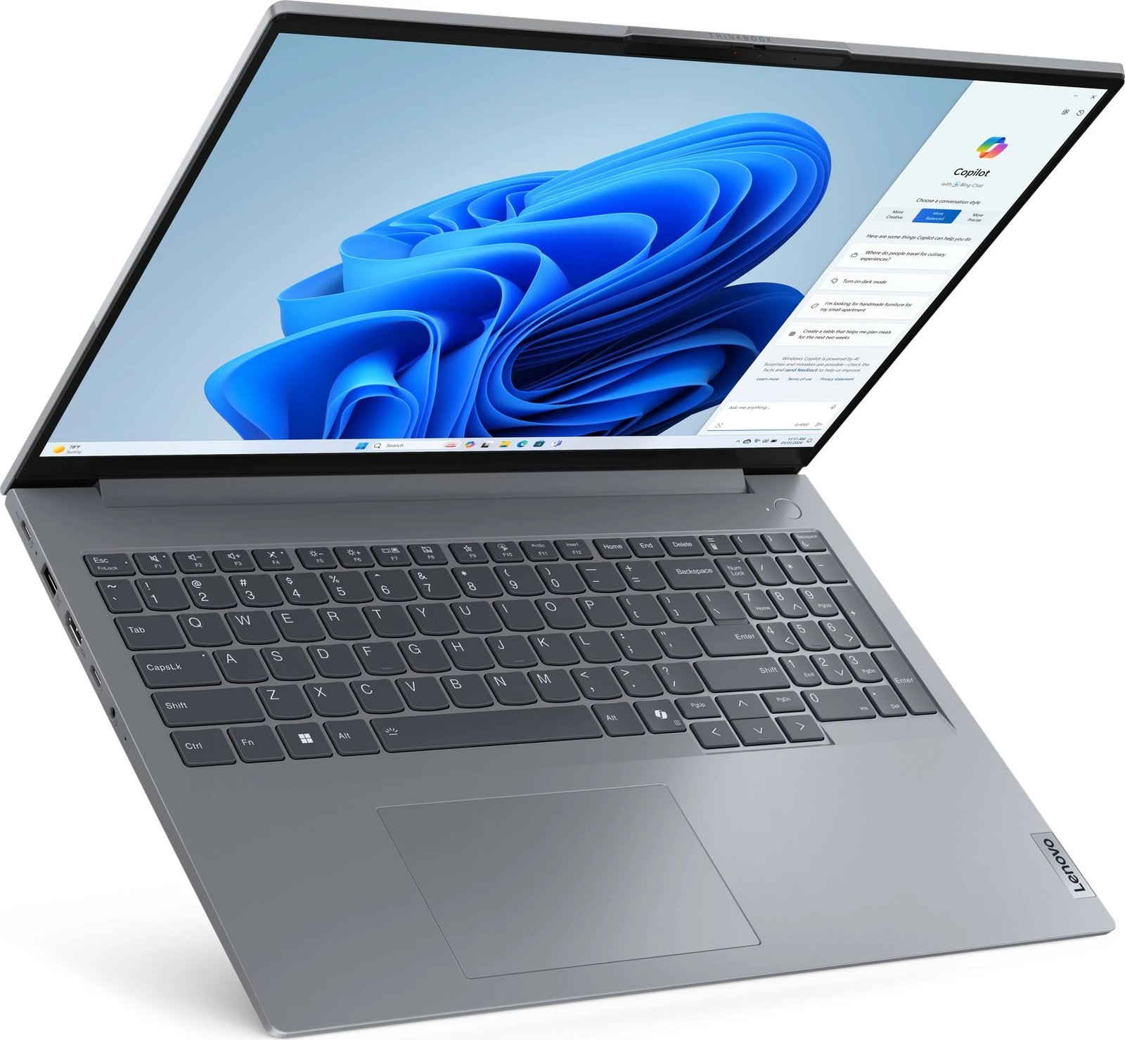Laptop Lenovo ThinkBook 16 G7 ARP, Ryzen 5, 32GB RAM, 1TB SSD, Arctic Grey