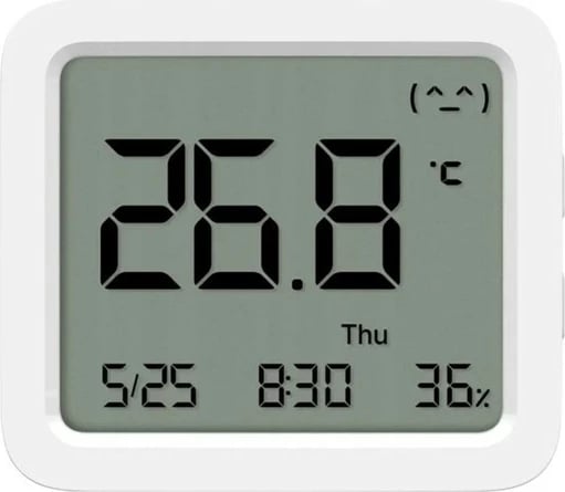 Sensor temperature dhe lagështie Xiaomi 58431, ekran i madh LCD, i bardhë