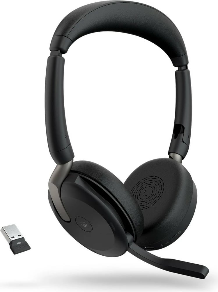 Kufje Jabra Evolve2 65 Flex Link380a MS Stereo, pa tela, me mikrofon, e zezë