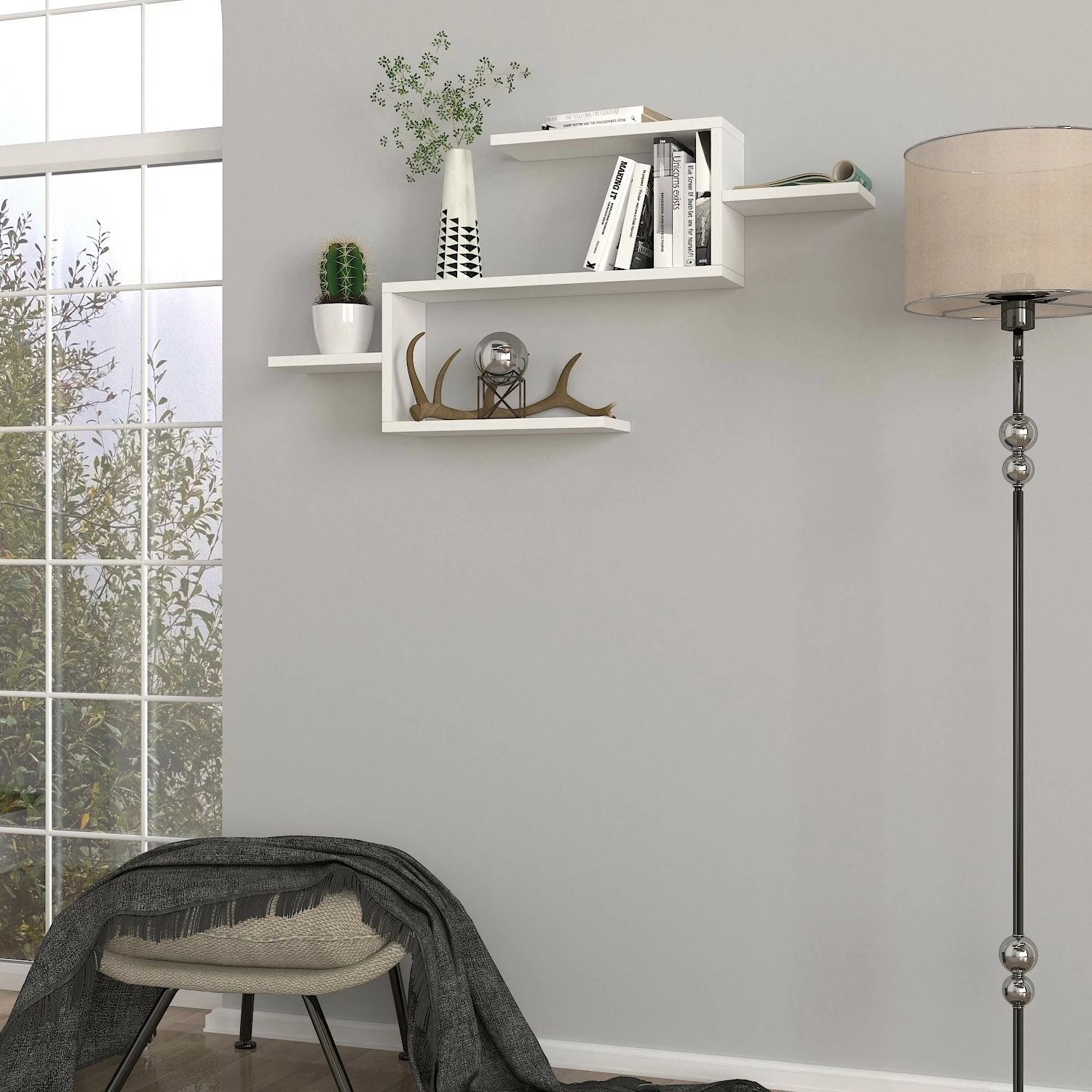 Raft librash Hanah Home, Twist, i bardhë