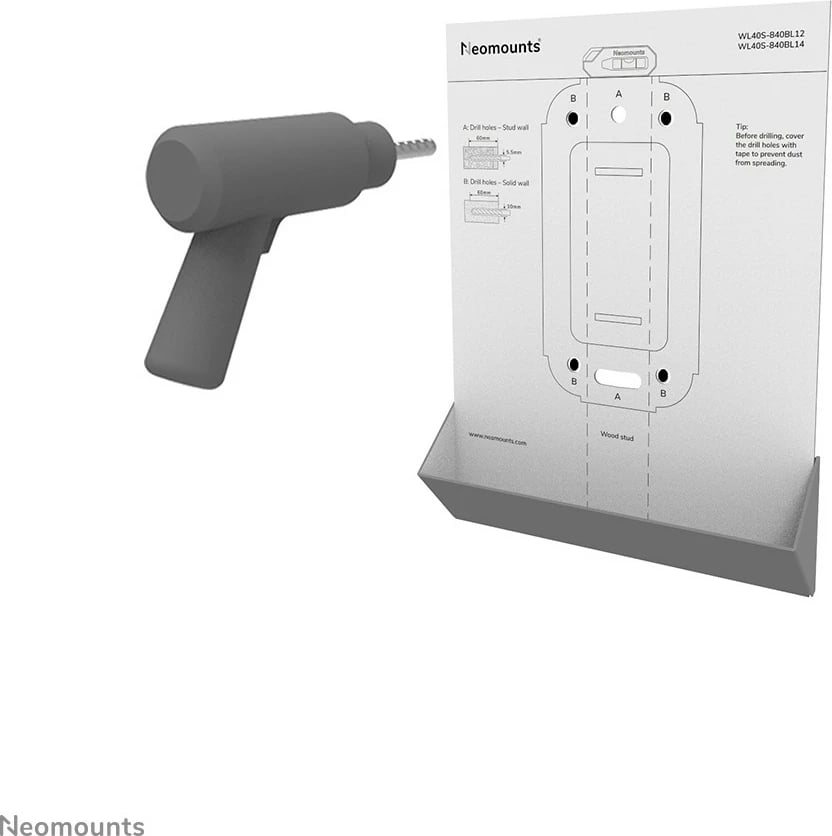 Mbajtëse muri për TV Neomounts WL40S-840BL12, full motion, 32-55 inç, e zezë