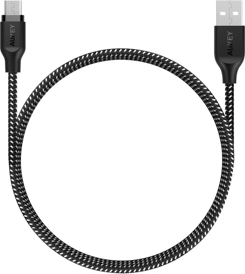 Kabllo AUKEY CB-AM2, Micro USB në USB-A, 2m, najlon, e zezë
