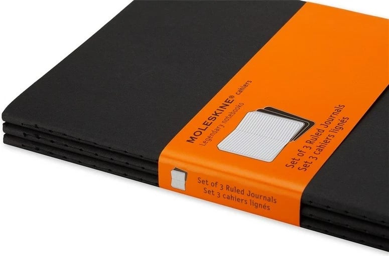 Fletore shkrimi Moleskine Cahier, 80 fletë, Set 3 copë, E zezë