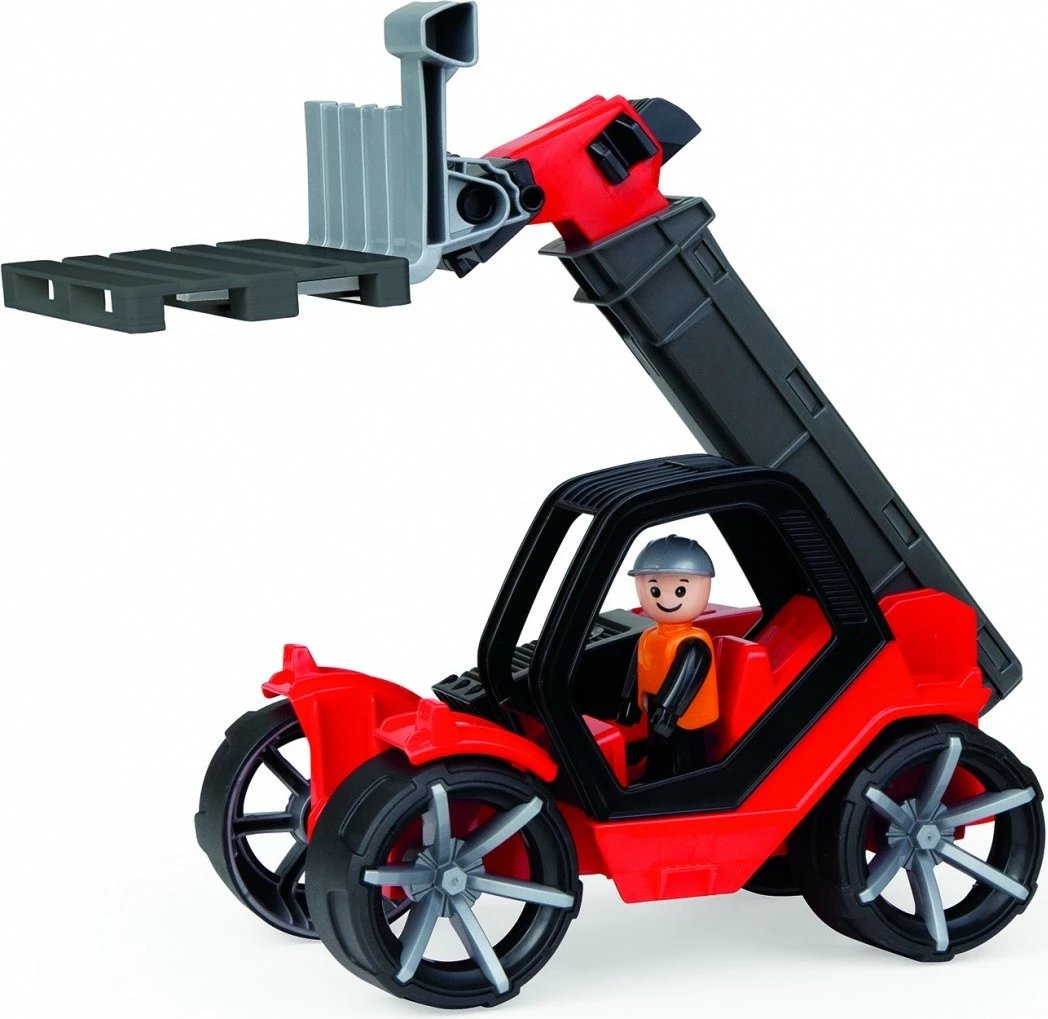 Lodër ngarkues teleskopik Lena Truxx2 me paletë, plastikë, kuqe/zezë