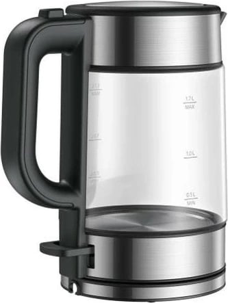 Ibrik elektrik XIAOMI 48366, 1.7L, xham borosilikat, 2200W, e zezë/inox/transparente