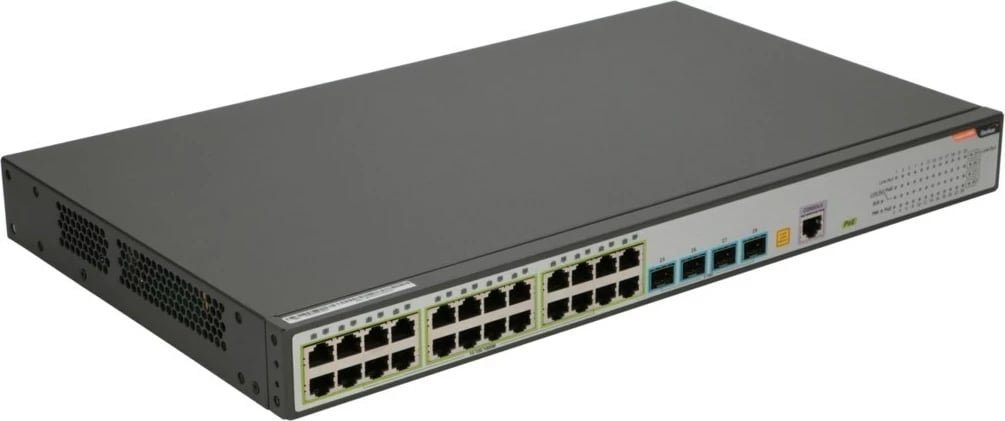 Switch FiberHome S4820-28T-X-PE-AC, Managed L2/L3, Gigabit Ethernet, PoE, 1U, Zi, Gri