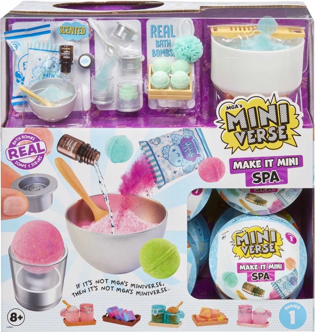 Set figurina miniaturë MGA Miniverse Make It Mini Spa, 15 copë