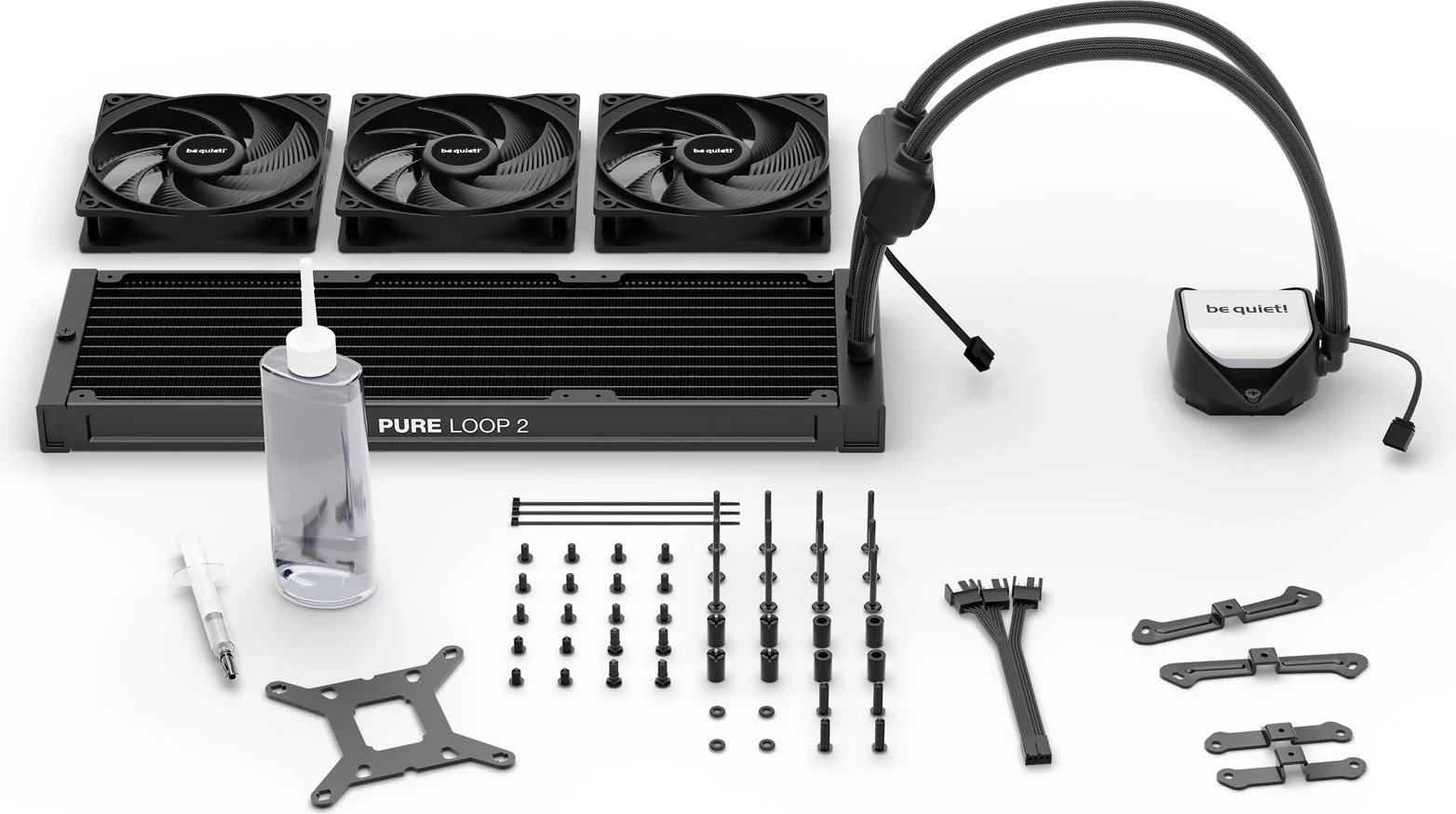 Ftohës i plotë i lëngshëm për procesorin be quiet! Pure Loop 2, 360mm, 12 cm, i zi, 1 copë
