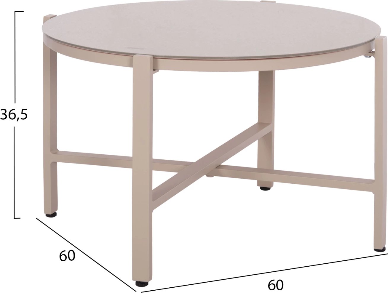 Set lounge për jashtë, 4 pjesë, Juliette, alumin, tekstilene, xham i temperuar, kapuçino, FH6280.04