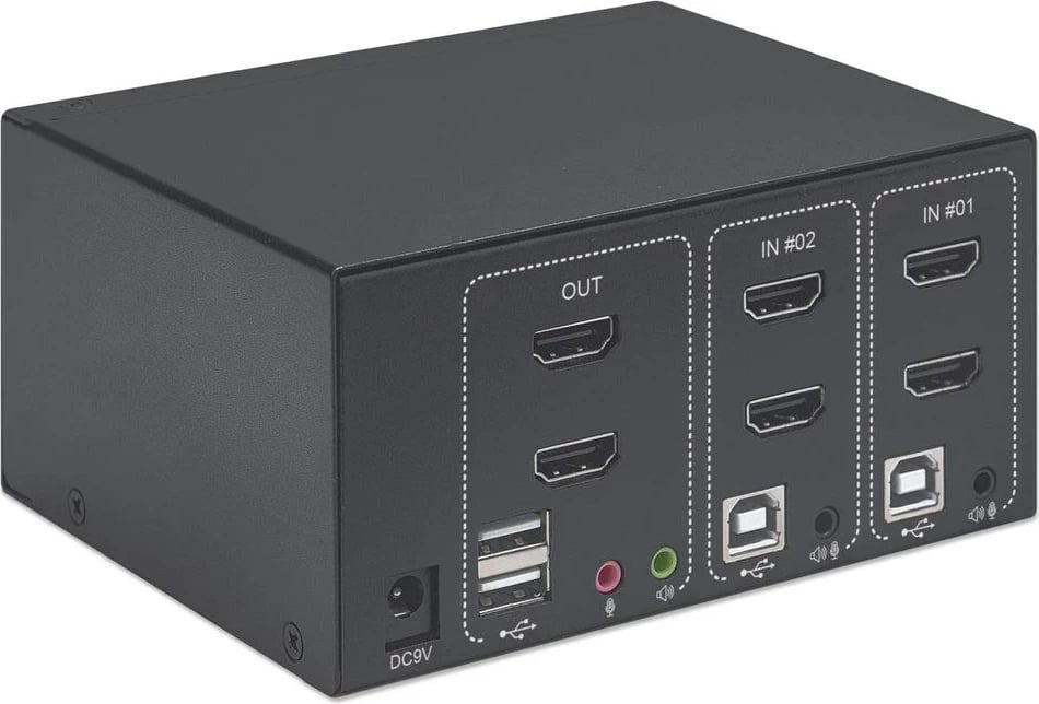 Switch KVM Manhattan 2-Port HDMI, USB, 4K, i zi