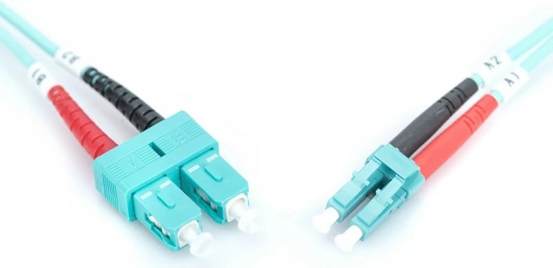 Kabllo optike patchcord Digitus DK-2532-01/3, LC-SC, OM3, 1m, Turquoise