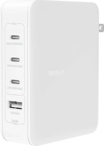 Karikues Belkin BoostCharge Pro, i brendshëm, AC, 140W, bardhë