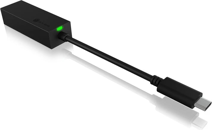 Adapter USB Type-C në Ethernet ICY BOX IB-LAN100-C3, 1000 Mbit/s, i zi