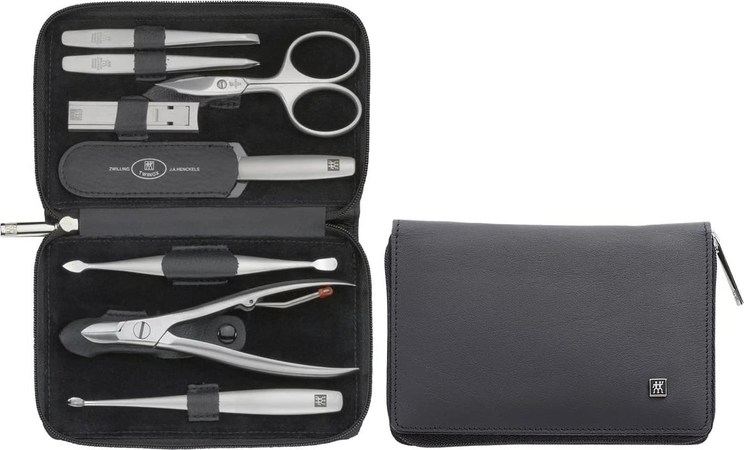 Set udhëtimi Zwilling Twinox, 8 pjesë, Lëkurë e zezë