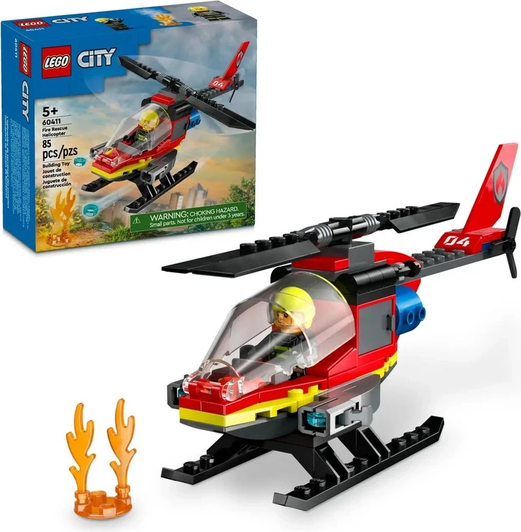 Helikopter i zjarrfikësve LEGO City 60411, 85 pjesë
