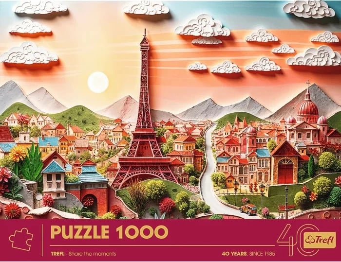 Puzzle Trefl 1000 pjesë, 40 vjetori, Paper Art Paris Puzzle Trefl 1000 pjesë, 40 vjetori, Paper Art Paris