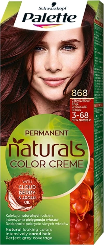 Ngjyrë për flokë për femra Palette Permanent Naturals Color Creme 868/3-68 çokollatë kafe