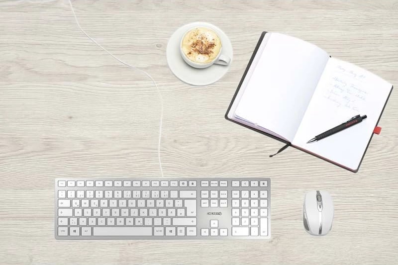 Tastierë, Cherry, KC 6000 SLIM (JK-1600DE-1), USB, layout gjerman, palm rest, argjendtë