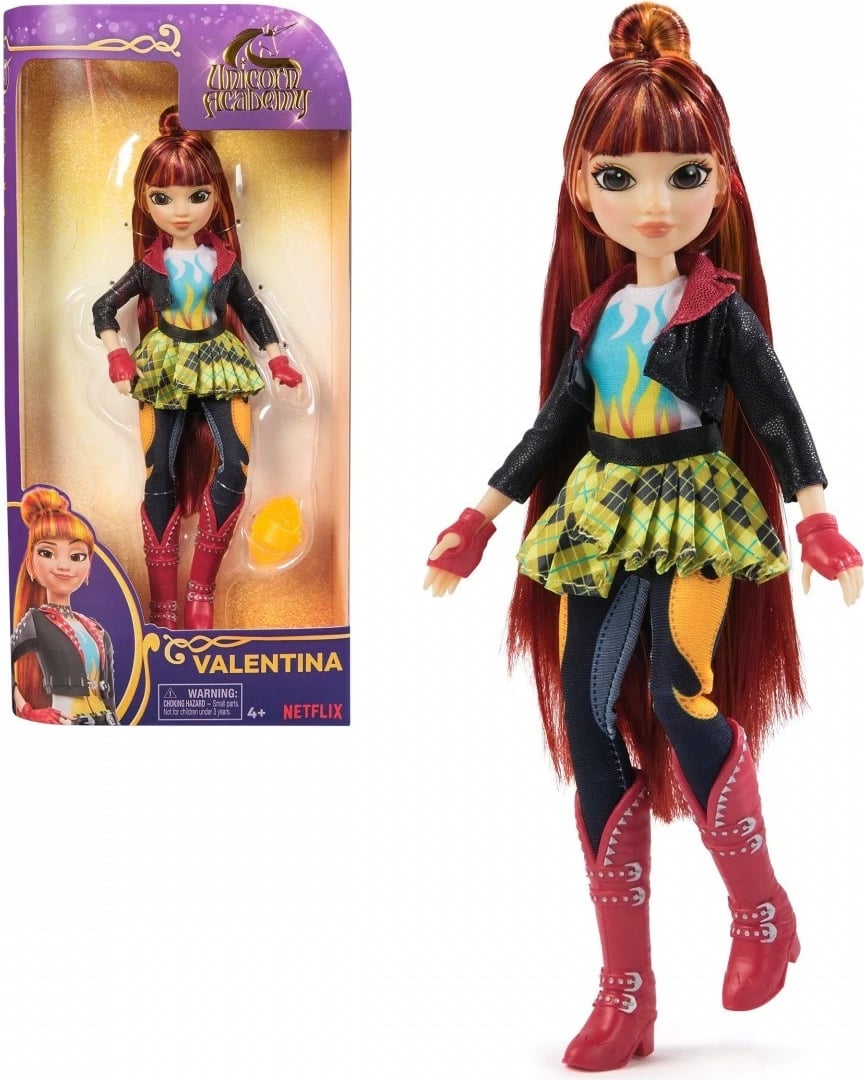 Kukull Unicorn Academy Spin Master Valentina 23cm me aksesorë, për vajza