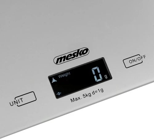 Peshore kuzhine, Adler MS 3145, 5kg/5000ml, ndarje 1g, ekran LCD me ndriçim, gri