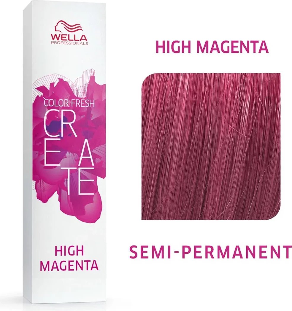 Bojë flokësh gjysmë-permanente Wella Color Fresh CREATE High Magenta, unisex, 60ml