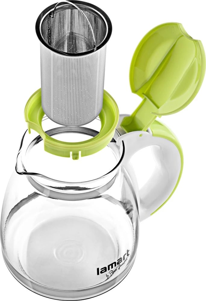 Ibrik qelqi me infuzer Lamart LT7028, 1.5L, e gjelbër