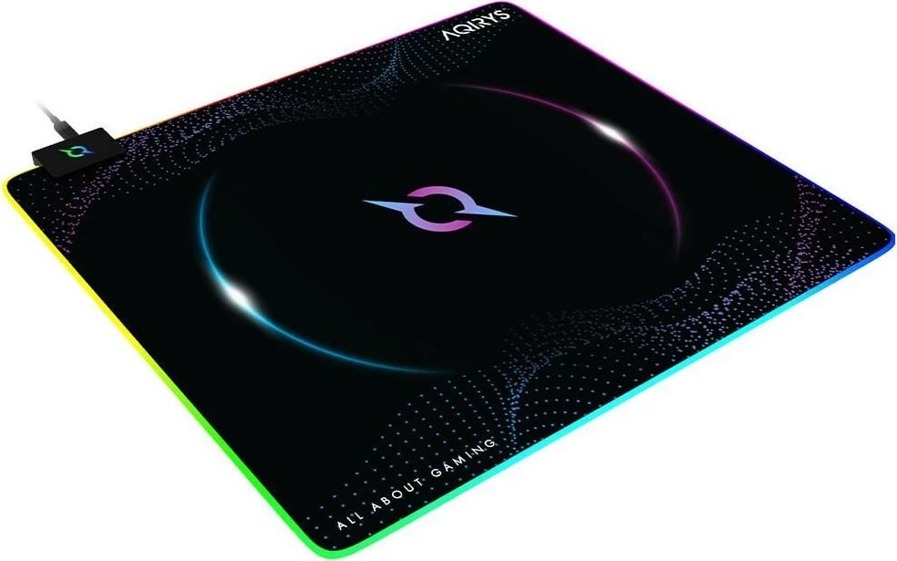 Mauspad AQIRYS ECLIPSE RGB, Medium, 450x400, e zezë